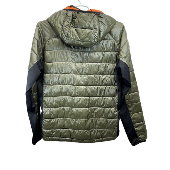 Zara‎ Women's Green Black Hooded Quilted Chest/Hip Pockets Puffer Jacket Large - Picture 2 of 11